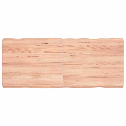 Bordsskiva ljusbrun 120x50x(2-6) cm massivt trä levande kant