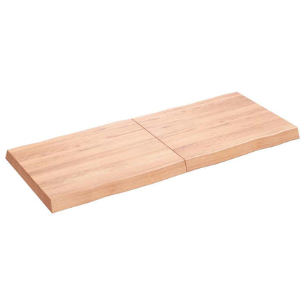 Bordsskiva ljusbrun 120x50x(2-6) cm massivt trä levande kant