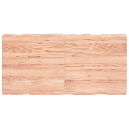 Bordsskiva ljusbrun 120x60x(2-4) cm massivt trä levande kant