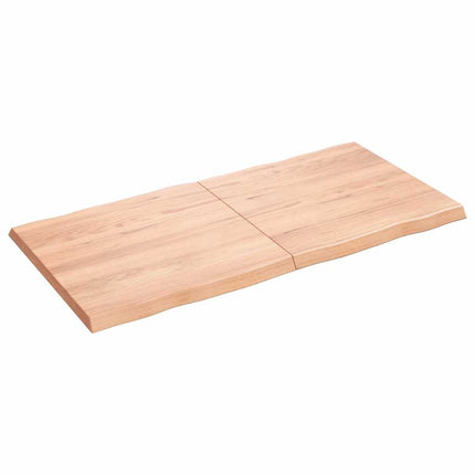 Bordsskiva ljusbrun 120x60x(2-4) cm massivt trä levande kant