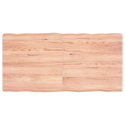 Bordsskiva ljusbrun 120x60x(2-6) cm massivt trä levande kant