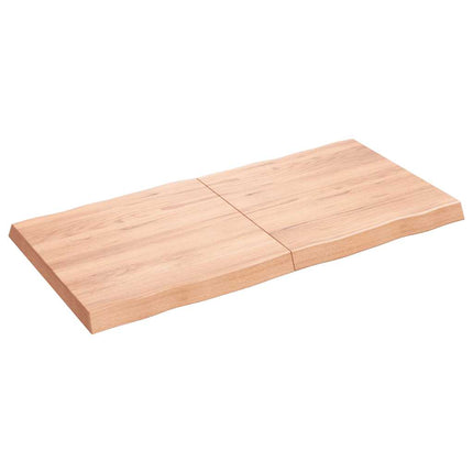 Bordsskiva ljusbrun 120x60x(2-6) cm massivt trä levande kant