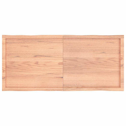 Bordsskiva ljusbrun 140x60x(2-6) cm massivt trä levande kant