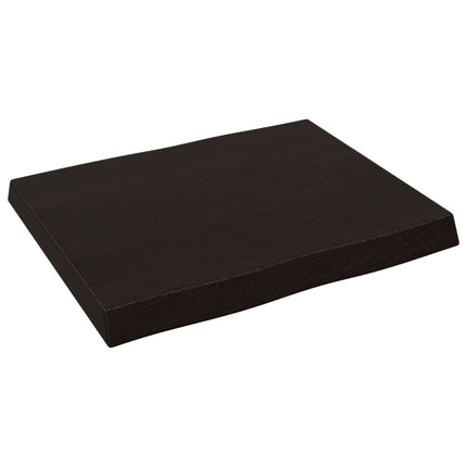Bordsskiva mörkbrun 60x50x(2-6) cm massivt trä levande kant