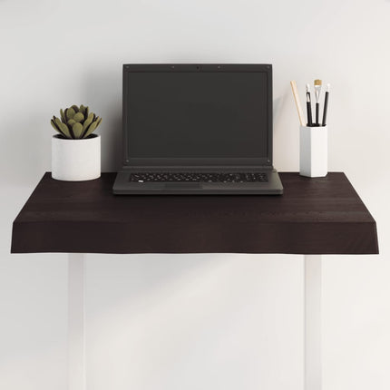 Bordsskiva mörkbrun 60x50x(2-6) cm massivt trä levande kant