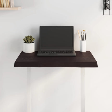 Bordsskiva mörkbrun 60x60x(2-4) cm massivt trä levande kant