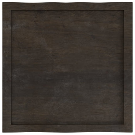 Bordsskiva mörkbrun 60x60x(2-4) cm massivt trä levande kant