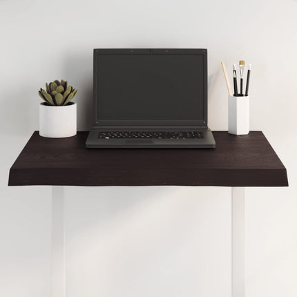 Bordsskiva mörkbrun 60x60x(2-4) cm massivt trä levande kant
