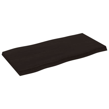 Bordsskiva mörkbrun 80x40x(2-4) cm massivt trä levande kant
