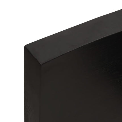 Bordsskiva mörkbrun 80x50x(2-6) cm massivt trä levande kant