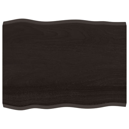 Bordsskiva mörkbrun 80x60x(2-4) cm massivt trä levande kant