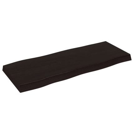 Bordsskiva mörkbrun 100x40x(2-6) cm massivt trä levande kant