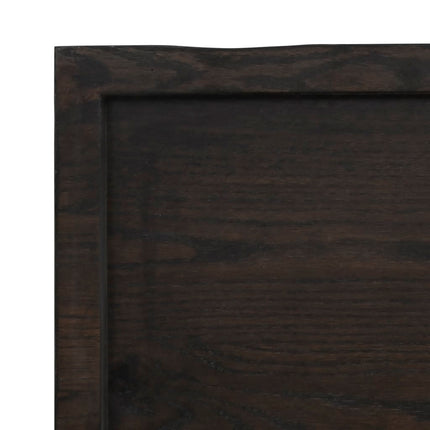 Bordsskiva mörkbrun 100x40x(2-6) cm massivt trä levande kant