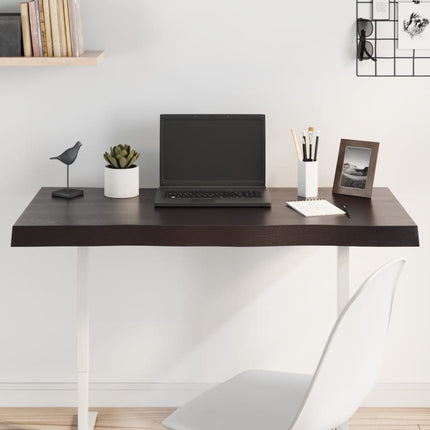 Bordsskiva mörkbrun 100x40x(2-6) cm massivt trä levande kant