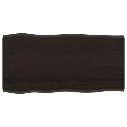 Bordsskiva mörkbrun 100x50x2 cm massiv ek levande kant