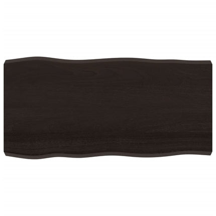 Bordsskiva mörkbrun 100x50x(2-6) cm massivt trä levande kant