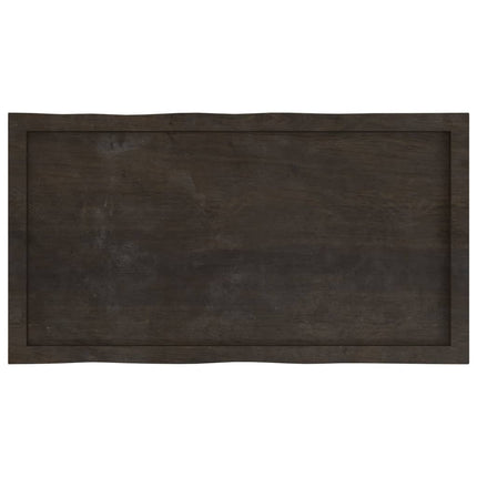 Bordsskiva mörkbrun 100x50x(2-6) cm massivt trä levande kant