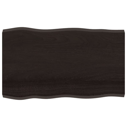 Bordsskiva mörkbrun 100x60x(2-4) cm massivt trä levande kant