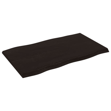 Bordsskiva mörkbrun 100x60x(2-4) cm massivt trä levande kant