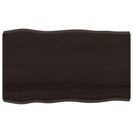 Bordsskiva mörkbrun 100x60x(2-6) cm massivt trä levande kant