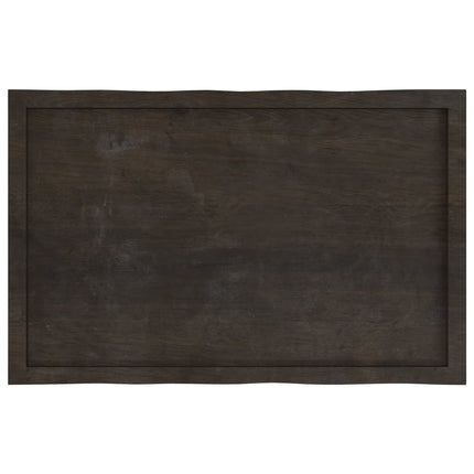 Bordsskiva mörkbrun 100x60x(2-6) cm massivt trä levande kant
