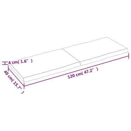 Bordsskiva mörkbrun 120x40x(2-4) cm massivt trä levande kant