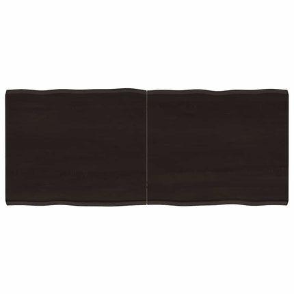 Bordsskiva mörkbrun 120x50x(2-4) cm massivt trä levande kant