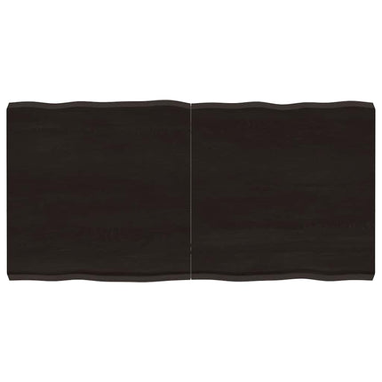Bordsskiva mörkbrun 120x60x(2-6) cm massivt trä levande kant