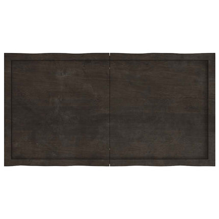 Bordsskiva mörkbrun 120x60x(2-6) cm massivt trä levande kant