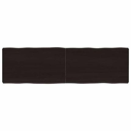 Bordsskiva mörkbrun 140x40x(2-6) cm massivt trä levande kant
