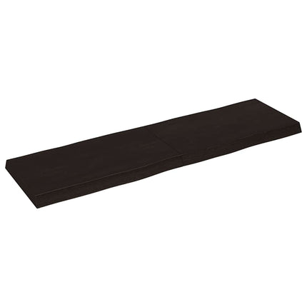 Bordsskiva mörkbrun 140x40x(2-6) cm massivt trä levande kant