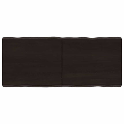 Bordsskiva mörkbrun 140x60x(2-4) cm massivt trä levande kant