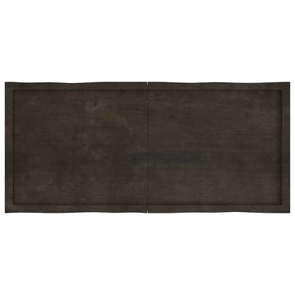 Bordsskiva mörkbrun 140x60x(2-4) cm massivt trä levande kant