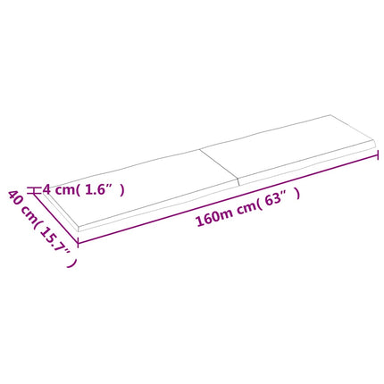 Bordsskiva mörkbrun 160x40x(2-4) cm massivt trä levande kant