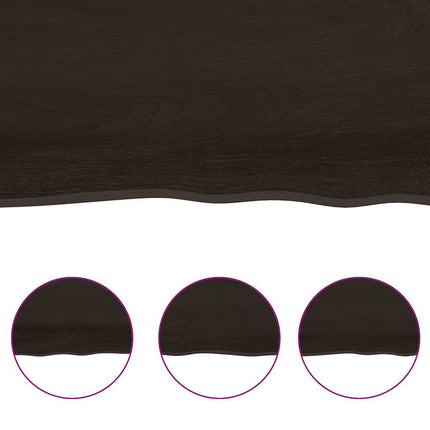 Bordsskiva mörkbrun 160x50x(2-4) cm massivt trä levande kant