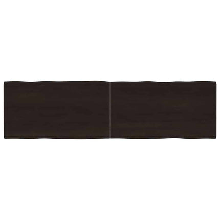 Bordsskiva mörkbrun 180x50x(2-4) cm massivt trä levande kant