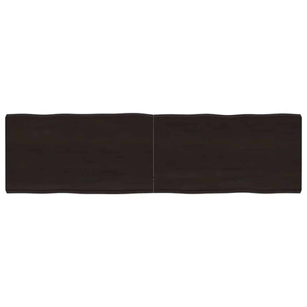 Bordsskiva mörkbrun 180x50x(2-6) cm massivt trä levande kant