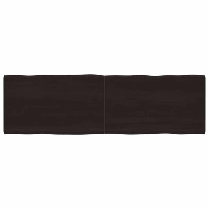 Bordsskiva mörkbrun 200x60x(2-6) cm massivt trä levande kant