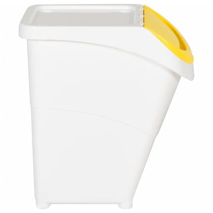 Stapelbara soptunnor med lock 3 st vit PP 120 L