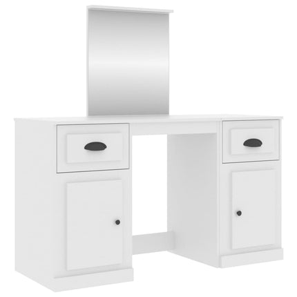 Sminkbord med spegel vit 130x50x132,5 cm