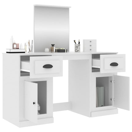Sminkbord med spegel vit 130x50x132,5 cm