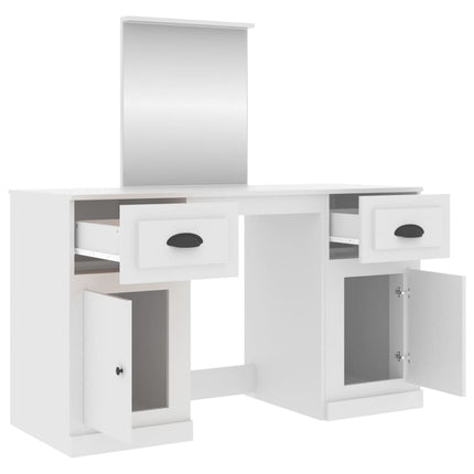 Sminkbord med spegel vit 130x50x132,5 cm