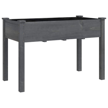 Odlingslåda med foder grå 118x59x76 cm massivt granträ