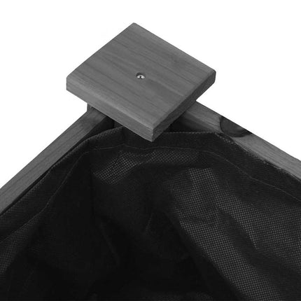 Odlingslåda med foder grå 118x59x76 cm massivt granträ
