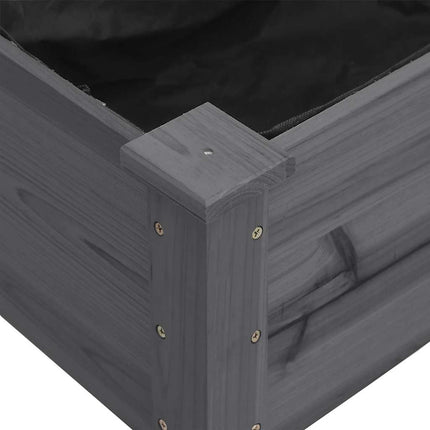 Odlingslåda med foder grå 118x59x76 cm massivt granträ