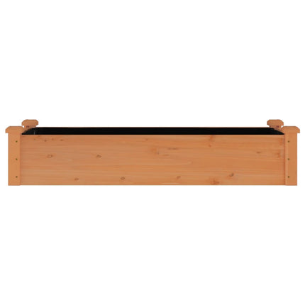 Odlingslåda med foder brun 120x45x25 cm massivt granträ