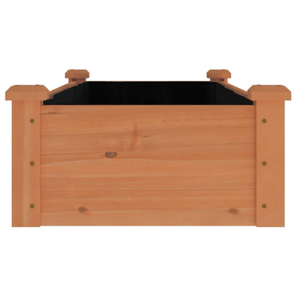 Odlingslåda med foder brun 120x45x25 cm massivt granträ