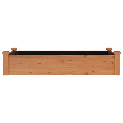 Odlingslåda med foder brun 120x60x25 cm massivt granträ