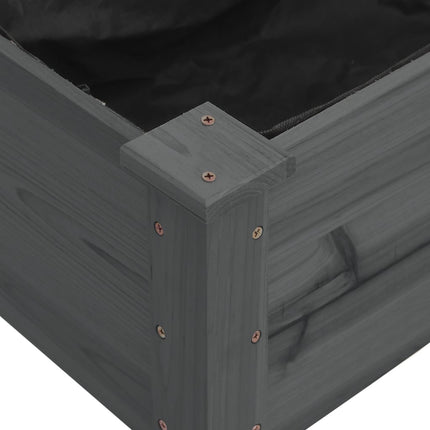Odlingslåda med foder grå 120x60x25 cm massivt granträ
