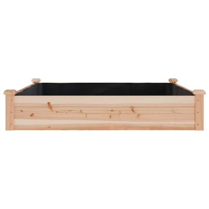 Odlingslåda med foder 120x120x25 cm massivt granträ